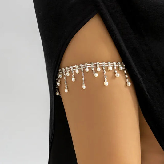 Chaîne de Cuisse Strass et Perles